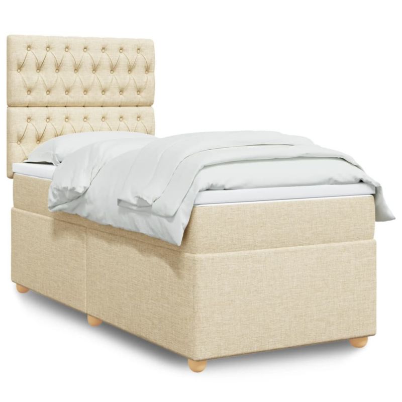 Łóżko kontynentalne WaszeMeble 80x200 cm kremowe WM-3293419 1 szt.