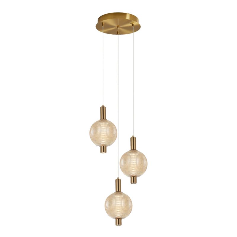 Lampa wisząca LED Italux Lenti 18 W bursztynowa