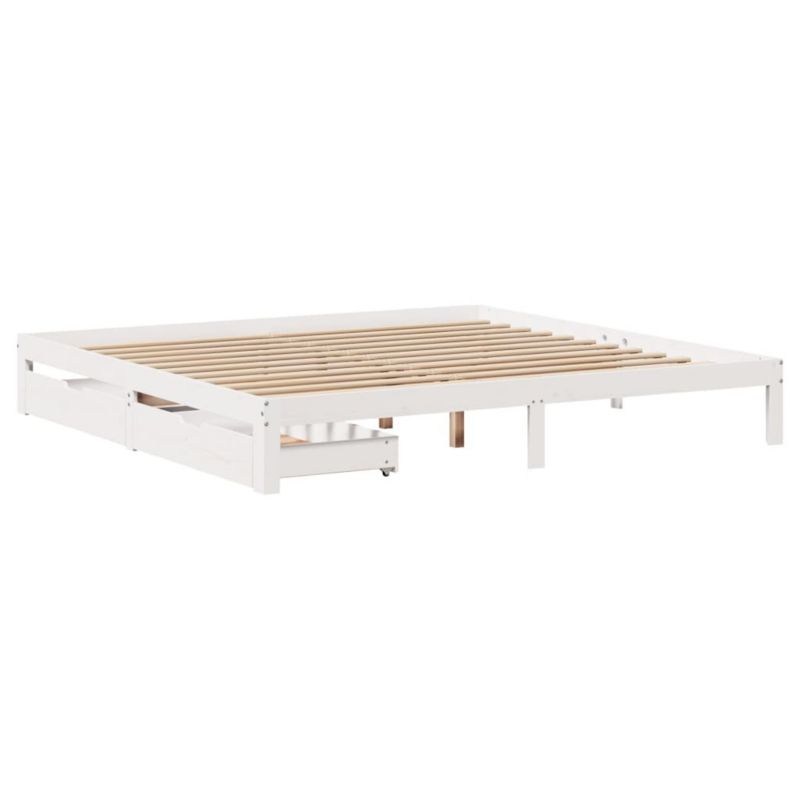Łóżko drewniane WaszeMeble 200x200 cm biała WM-3301957 1 szt.