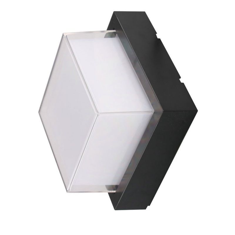 Kinkiet ścienny zewnętrzny V-TAC czarny LED 12W 4000K 1280lm IP65 wym: 16 x 16 x 10 cm tworzywo sztuczne - 1 szt.