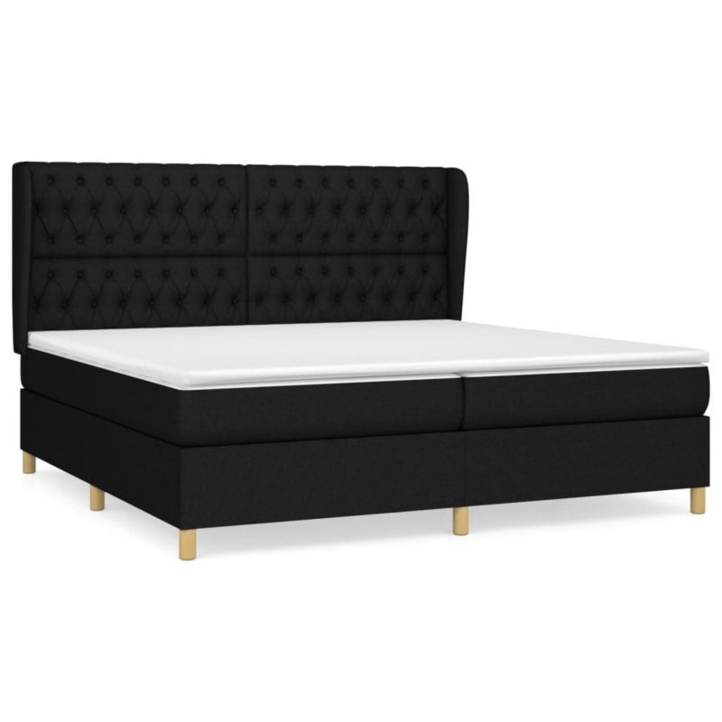 Łóżko kontynentalne WaszeMeble 200x200 cm czarne WM-3128791 1 szt.