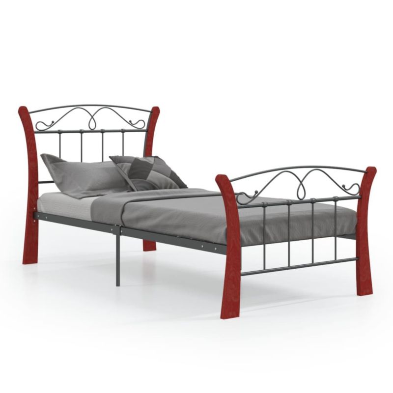 Łóżko metalowe WaszeMeble 90x200 cm czarne 1 szt.