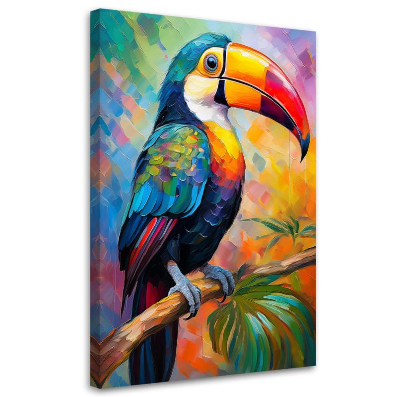 Obraz na płótnie Feeby Tropikalna Papuga Kolorowy 40x60cm 1szt