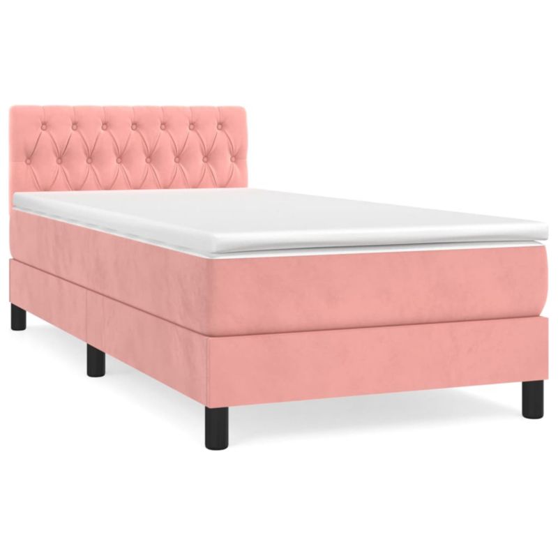 Łóżko z materacem WaszeMeble 90x200 cm różowe WM-3141466 1 szt.