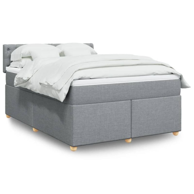 Łóżko kontynentalne WaszeMeble 160x200 cm jasnoszare WM-3289038 1 szt.