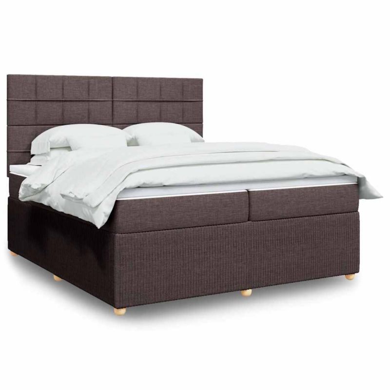 Łóżko z materacem tapicerowane WaszeMeble 200x200 cm brąz WM-3292166 1 szt.