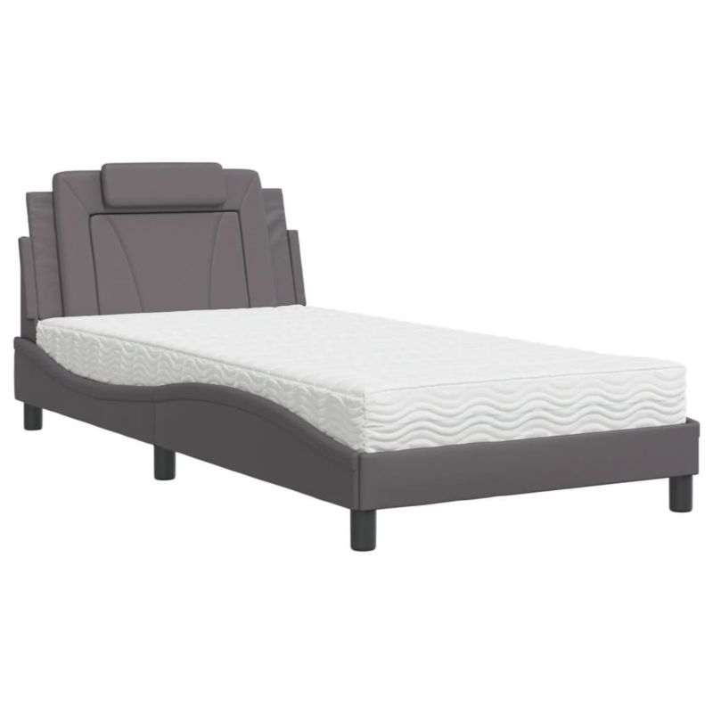Łóżko tapicerowane WaszeMeble 100x200 cm szare WM-3208778 1 szt.