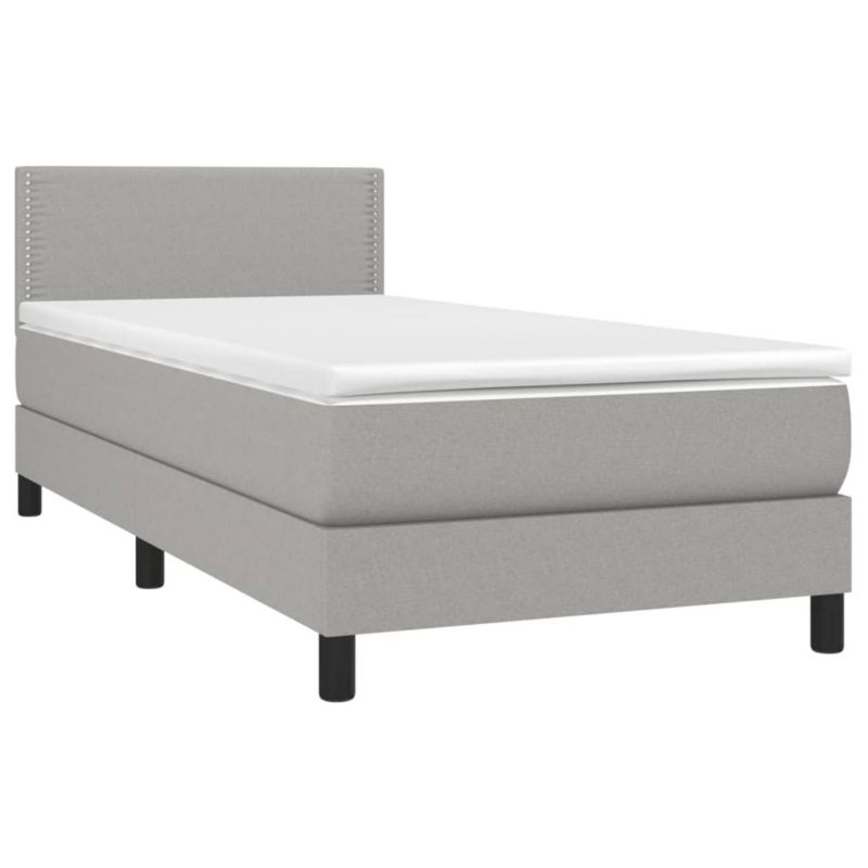 Łóżko kontynentalne WaszeMeble 90x190 cm jasnoszare WM-3133037 1 szt.