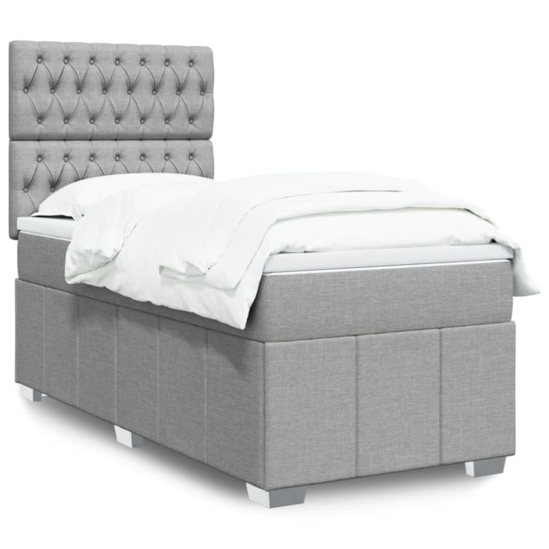 Łóżko kontynentalne WaszeMeble 90x200 cm jasnoszare WM-3291558 1 szt.