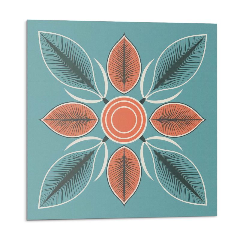 Kafelki samoprzylepne Wallfluent 30x30 cm Roślinny wzór z kwiatami i liśćmi 9 szt.