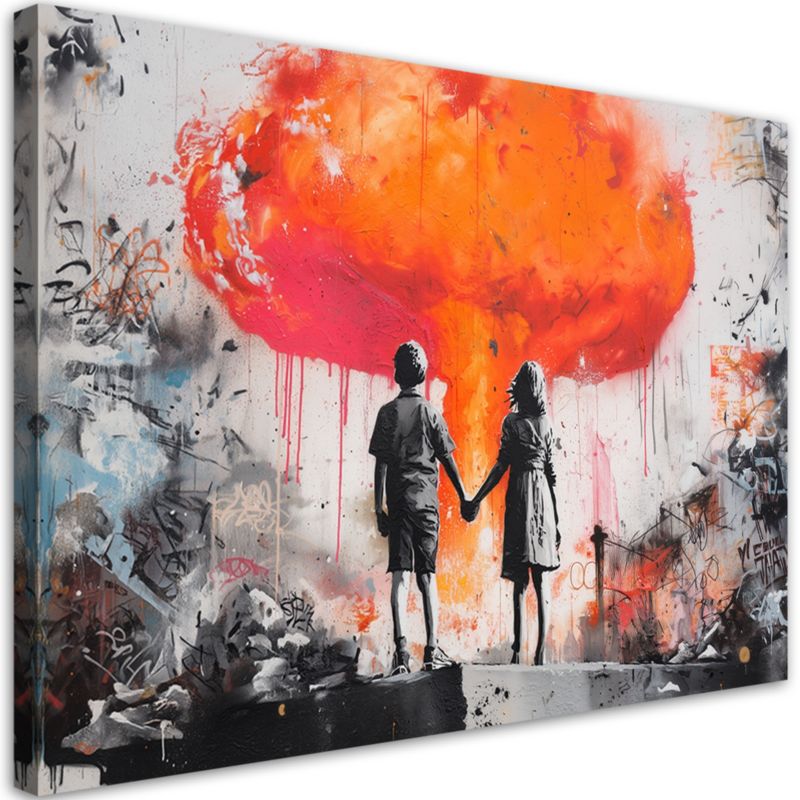 Obraz na płótnie Feeby Zakochana para Street Art 60x40cm 1szt