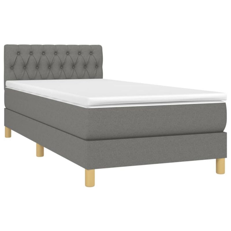 Łóżko kontynentalne WaszeMeble 100x200 cm ciemnoszara WM-3133934 1 szt.