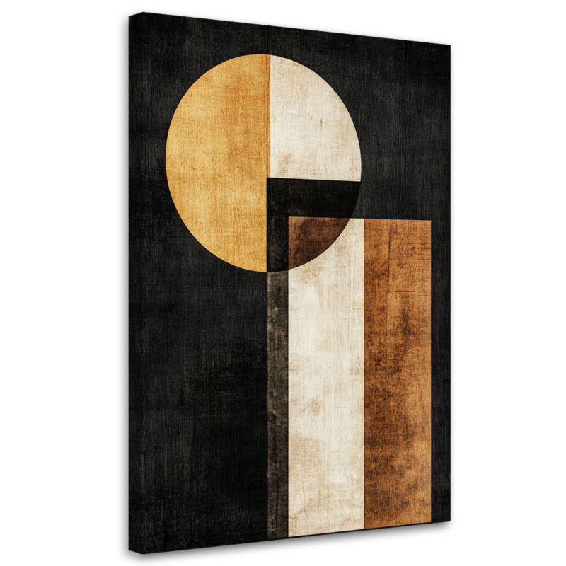 Obraz na płótnie Feeby Geometryczna Abstrakcja Figury Złoty 70x100cm 1szt