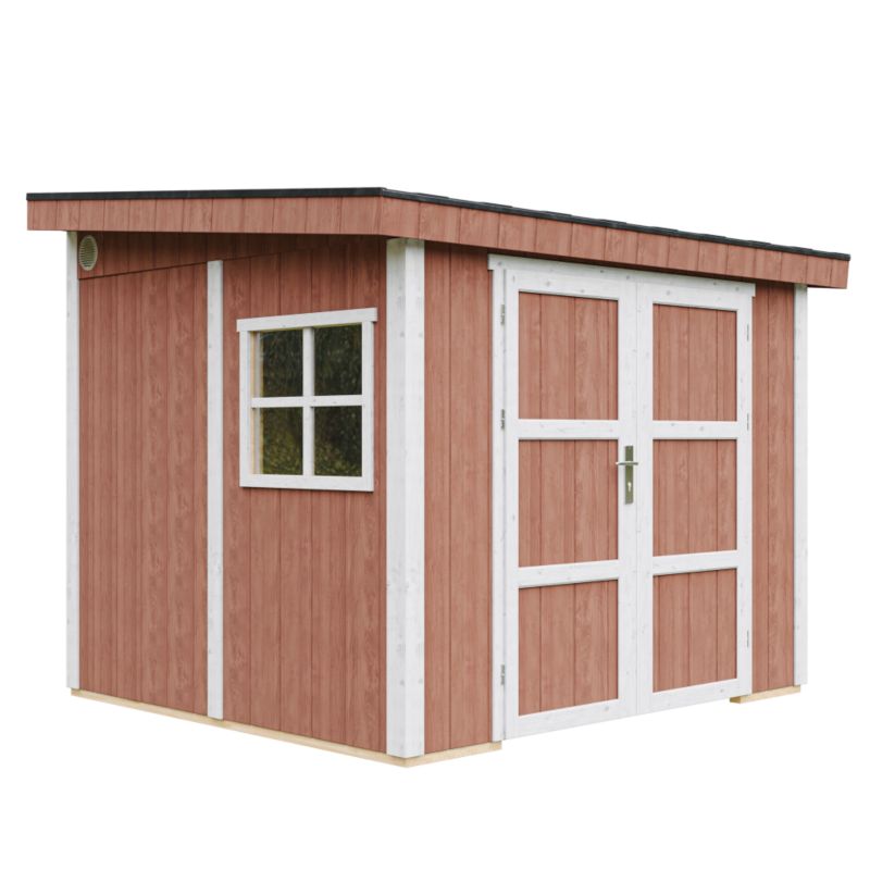 Domek ogrodowy TIMBELA M938B-REDWOOD RED 5,9 m² LP Smartside bez podłogi i ściany bocznej 1 szt.