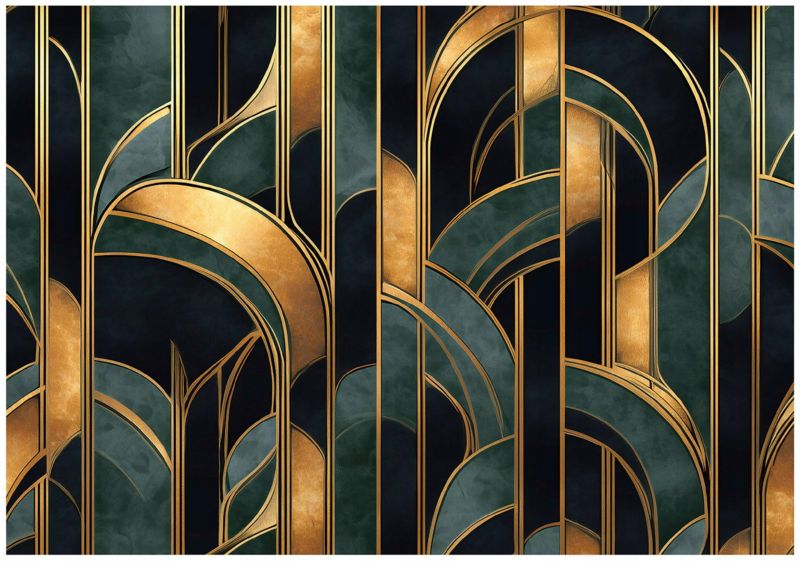 Fototapeta WALLARENA Do Sypialni Salonu Na Flizelinie Art Deco Abstrakcja Glamour 350x250 cm 1 szt.