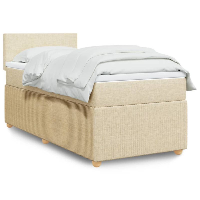 Łóżko kontynentalne WaszeMeble 90x190 cm kremowe WM-3289609 1 szt.