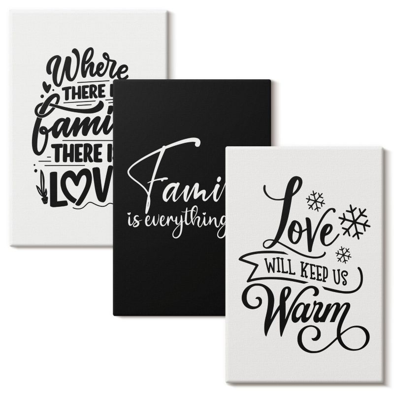 Tryptyk Na Ścianę Do Biura Wallfluent 20x30 cm Rodzina miłość ciepło dom 3 szt.