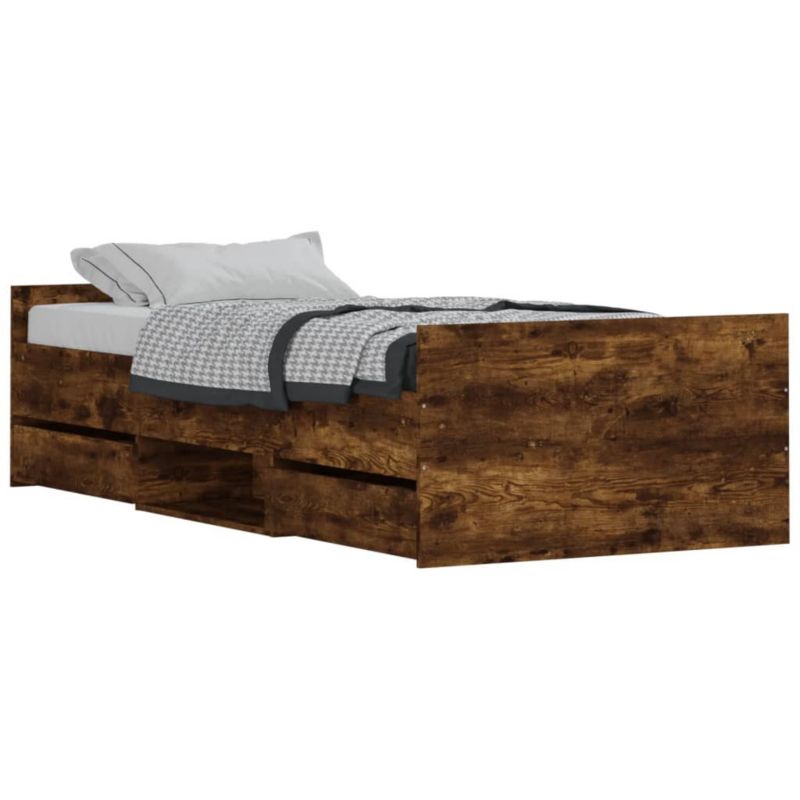 Łóżko drewniane WaszeMeble 100x200 cm brązowe WM-3203800 1 szt.