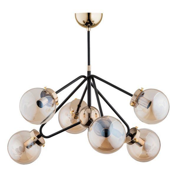 Lampa sufitowa Alfa Elba czarno-złota wym: 50 x 62,5 x 62,5 cm 6xE14 x 10W 1 szt.