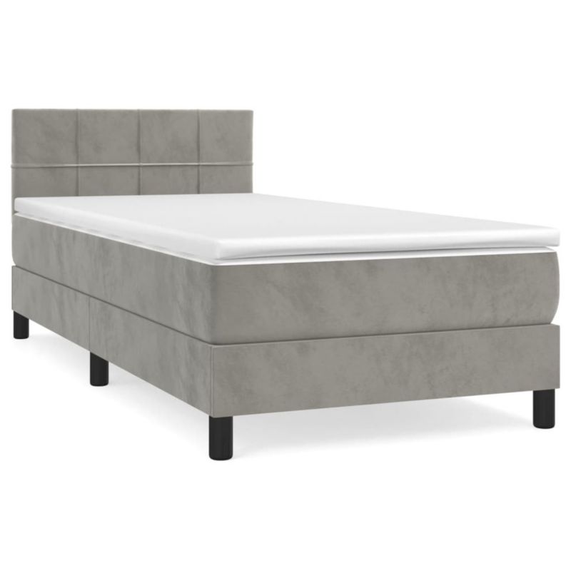 Łóżko kontynentalne WaszeMeble 90x200 cm jasnoszare WM-3141281 1 szt.