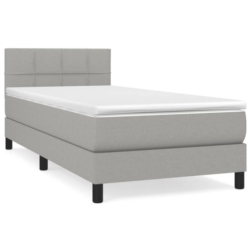 Łóżko kontynentalne WaszeMeble 90x200 cm jasnoszare WM-3140025 1 szt.