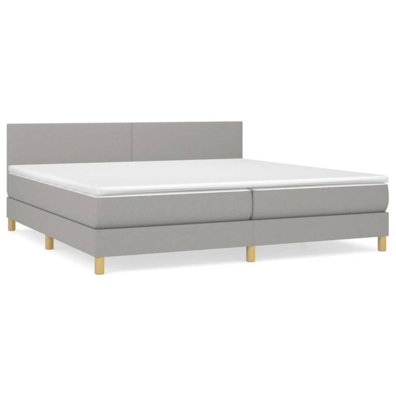Łóżko kontynentalne WaszeMeble 200x200 cm jasnoszare WM-3140481 1 szt.
