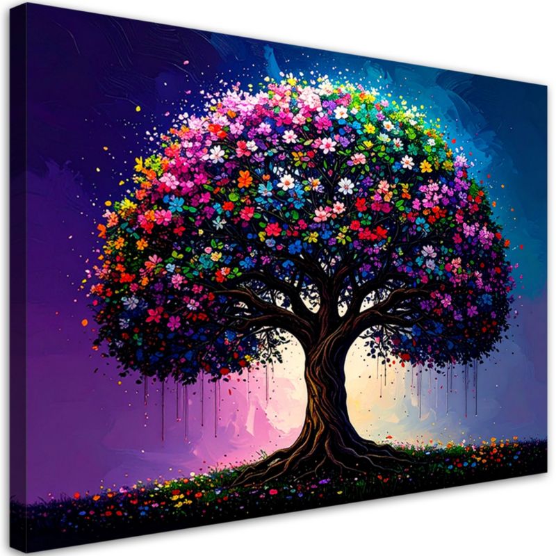 Obraz nowoczesny do salonu biura Feeby Kolorowe Drzewo Życia 90x60cm 1szt