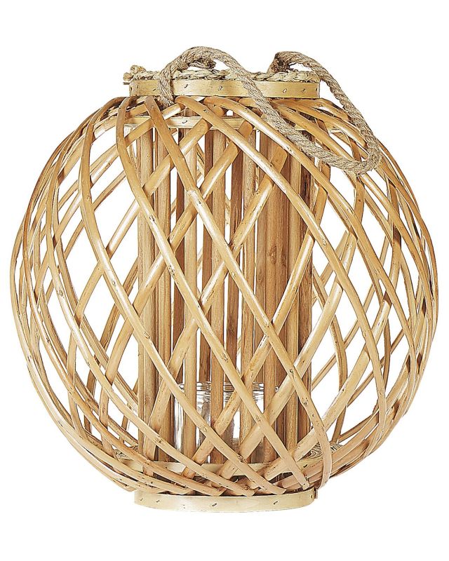 Latarnia Samoa Drewno 41 cm Naturalny 1 szt.