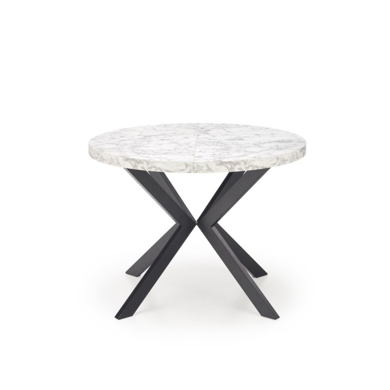 Stół Halmar okrągły rozkładany PERONI 100(250)x100 czarny/biały marmur 1 szt