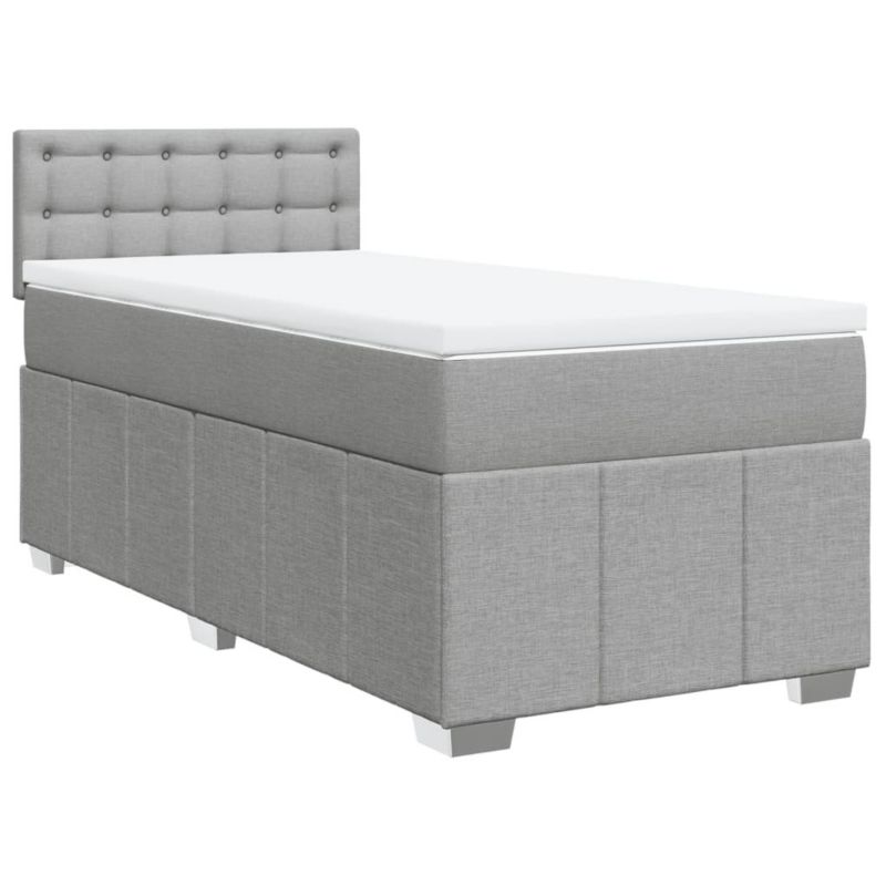 Łóżko kontynentalne WaszeMeble 100x200 cm jasnoszare WM-3286993 1 szt.
