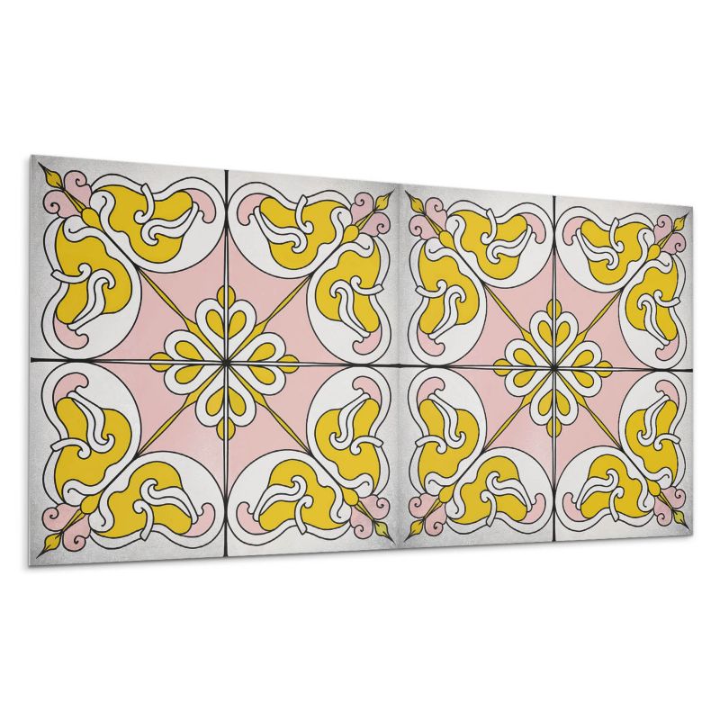 Panel samoprzylepny Wallfluent 120x60 cm Kwiatowe wzory na płytkach 1 szt.