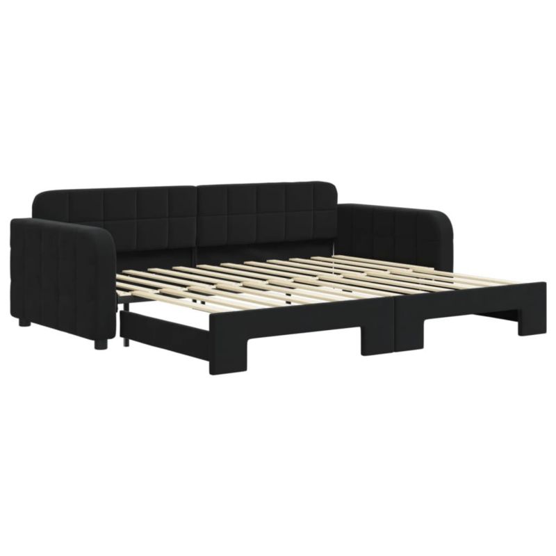 Łóżko dzienne WaszeMeble 90x200 cm rozsuwane czarne WM-3196933 1 szt.