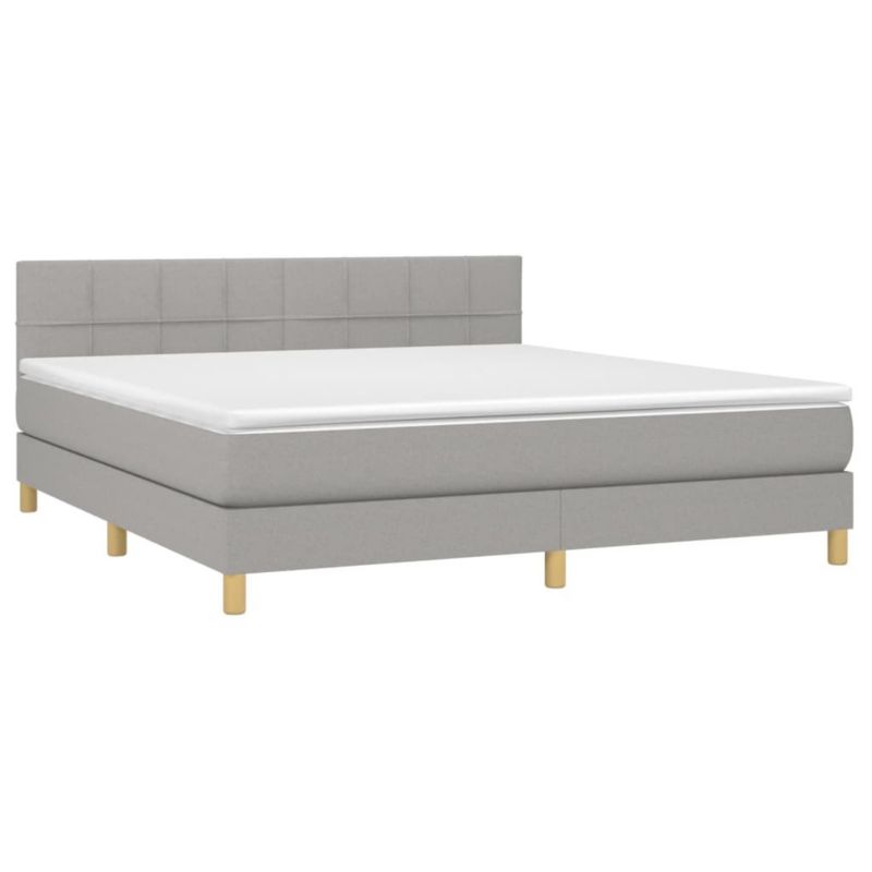 Łóżko kontynentalne WaszeMeble 160x200 cm jasnoszare WM-3133725 1 szt.
