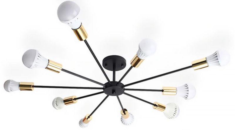 Lampa Sufitowa Toolight App503-10C Czarny Złoty 1 Szt