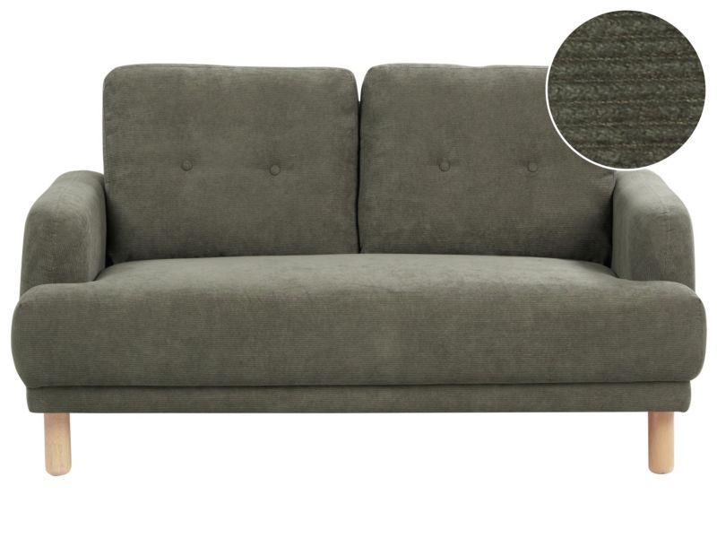 Sofa Tuve Sztruks Ciemnozielony dla 2 osób 1 szt.