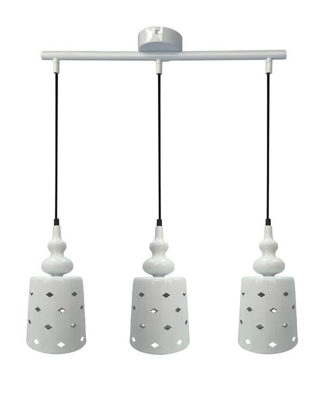 Lampa wisząca 3xE27 51cm biała stal HAMP