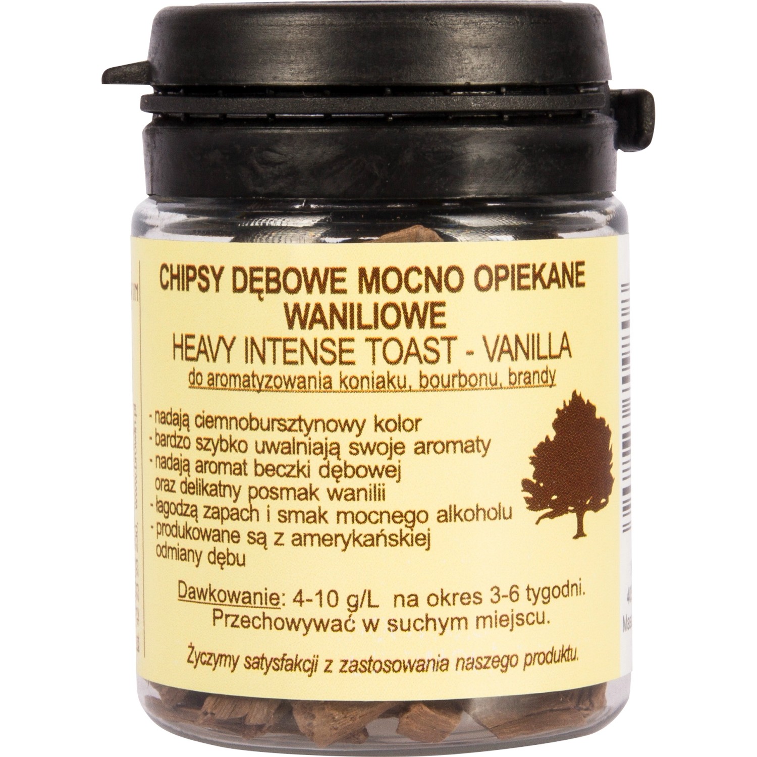 Chipsy dębowe mocno opiekane, waniliowe - 20 g