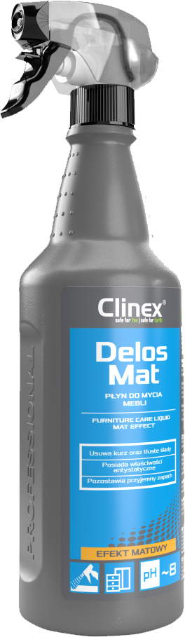 Płyn do czyszczenia mebli Clinex Delos Mat, z rozpylaczem, 1l