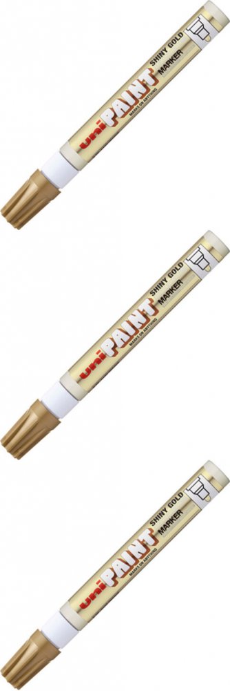 3x Marker olejowy UNI PX-20, okrągła, 2.2-2.8mm, błyszczący złoty