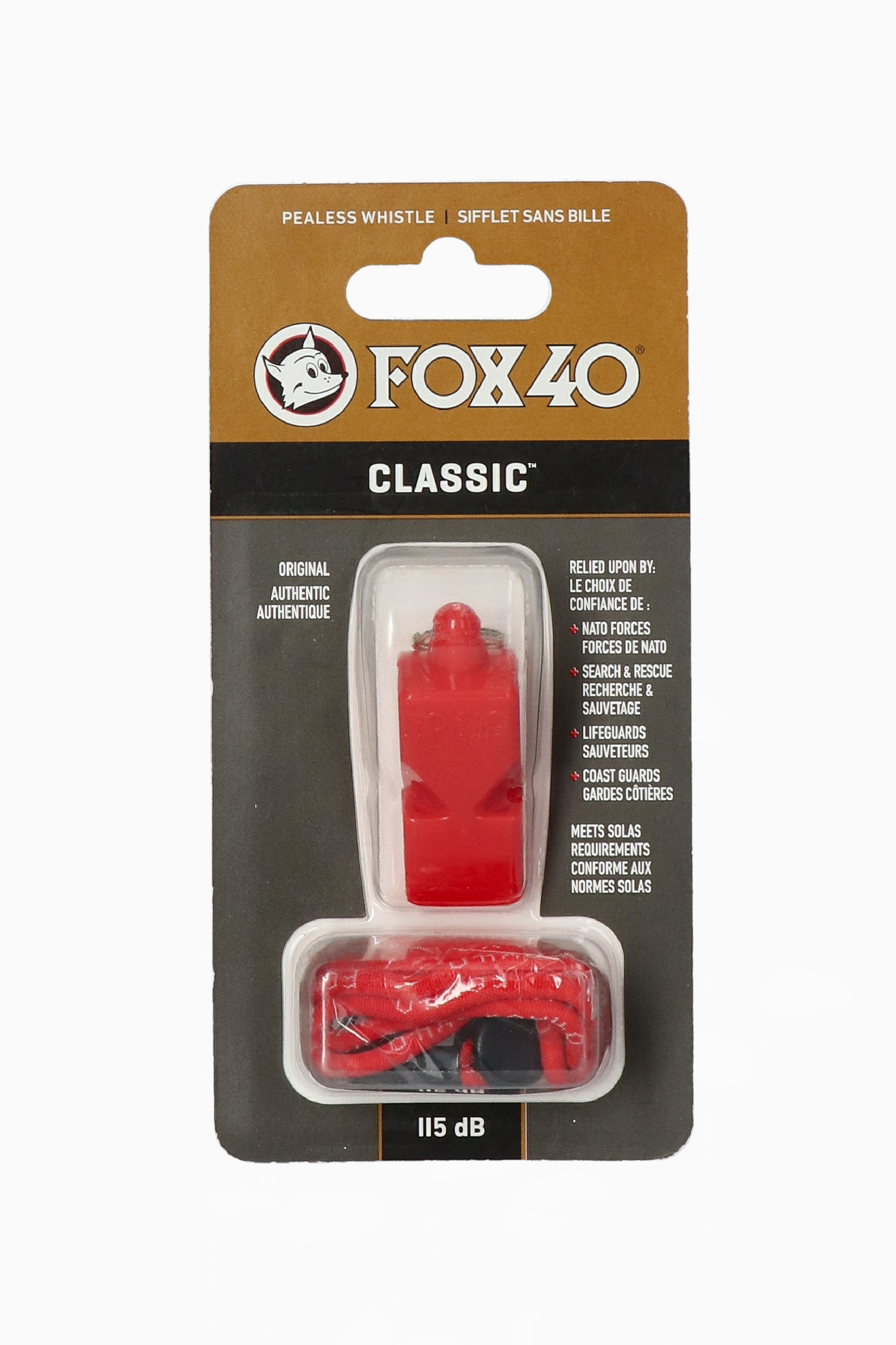 Gwizdek ze sznurkiem Fox40 Classic - Czerwony