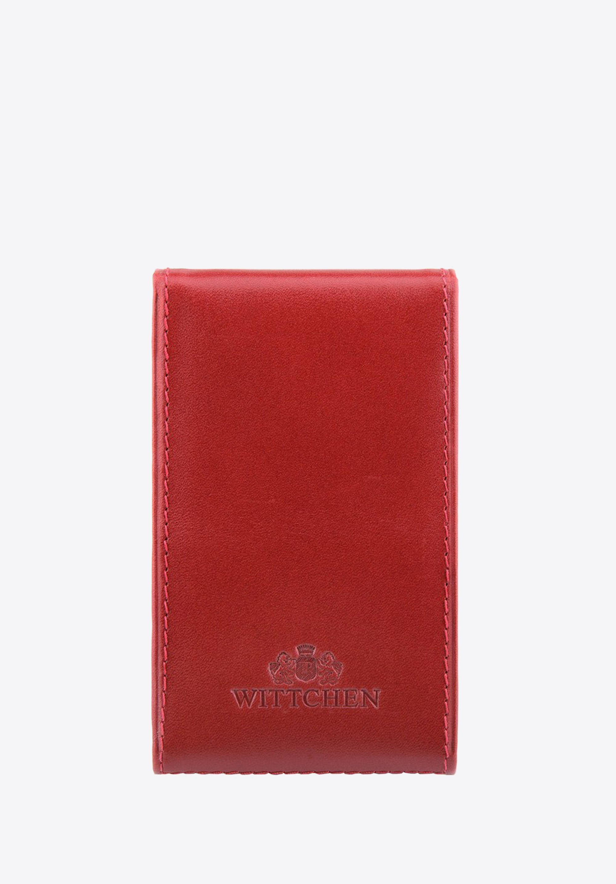 Etui na wizytówki ze skóry twarde czerwone