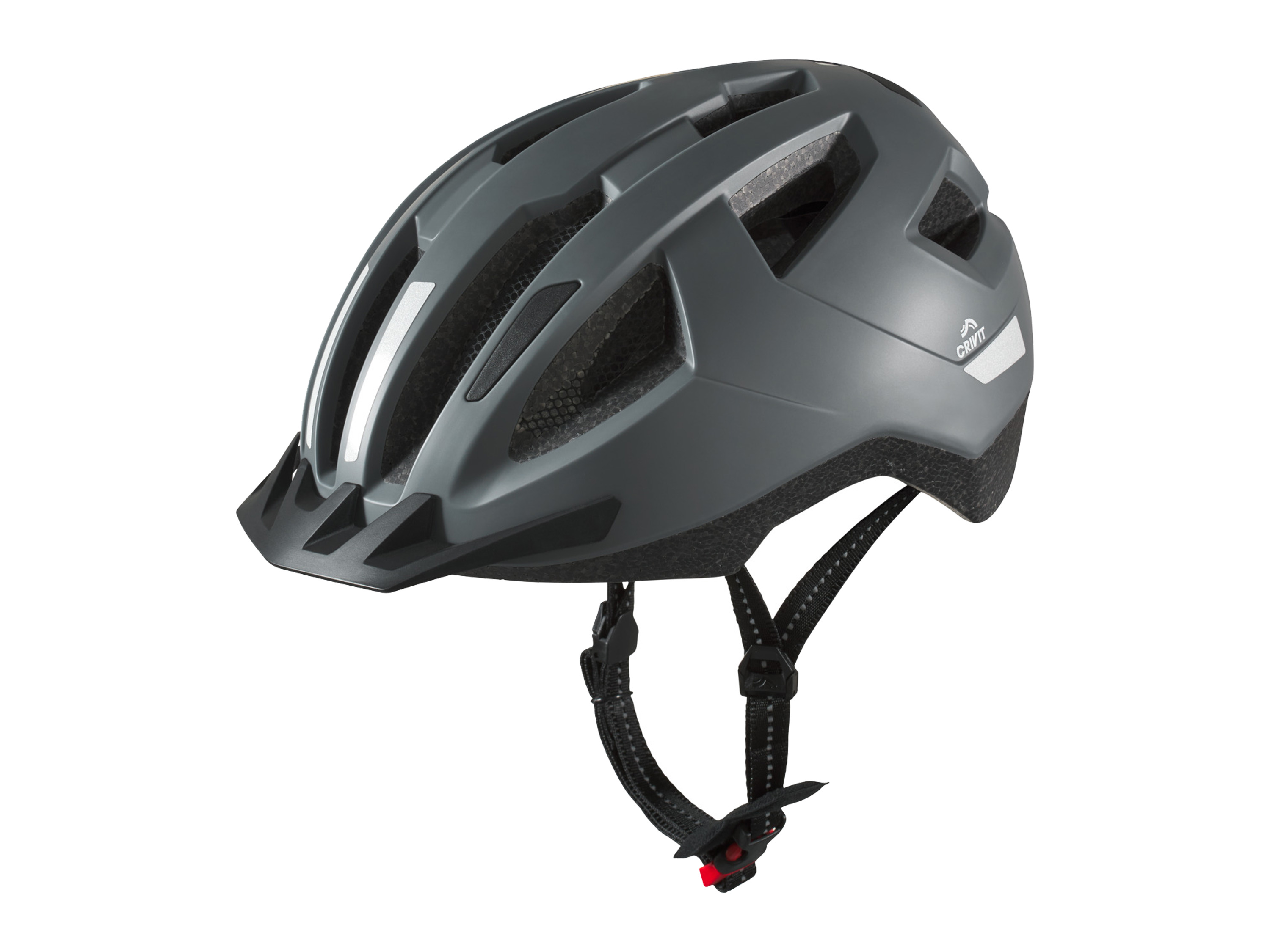 Crivit Kask rowerowy z tylną lampką Szary, L/Xl