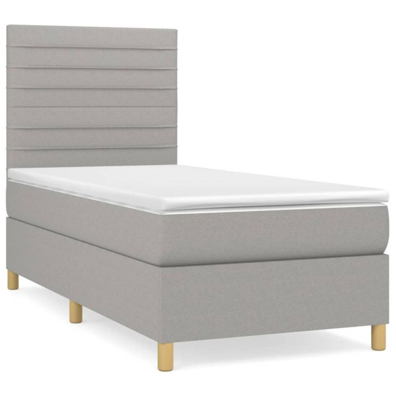 Łóżko kontynentalne WaszeMeble 90x190 cm jasnoszare WM-3142377 1 szt.