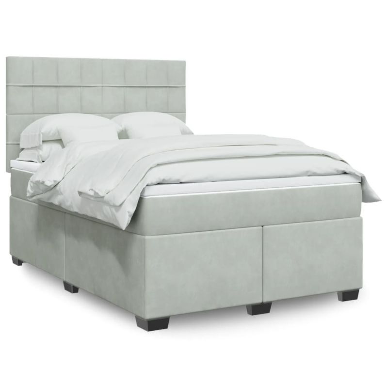 Łóżko kontynentalne WaszeMeble 140x190 cm jasnoszare WM-3290930 1 szt.