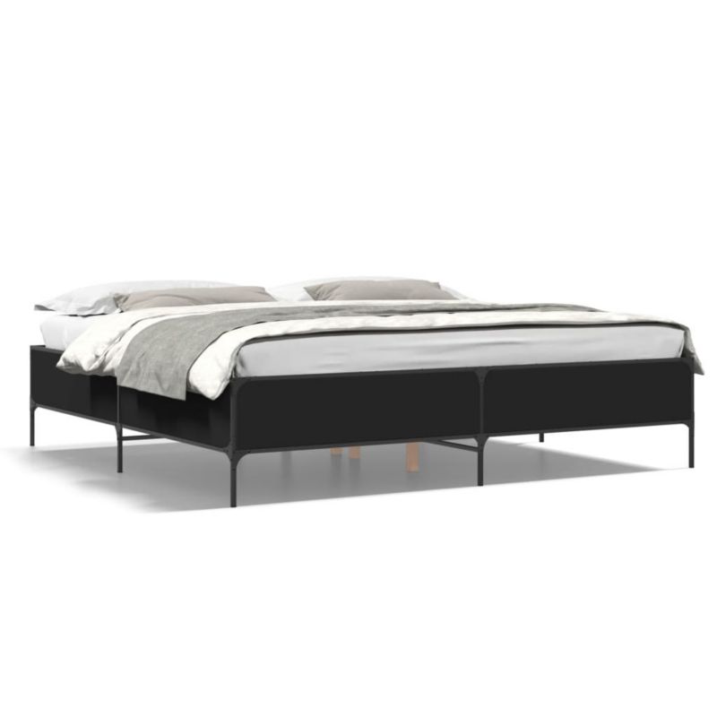 Łóżko metalowe WaszeMeble 200x200 cm czarna WM-3279777 1 szt.