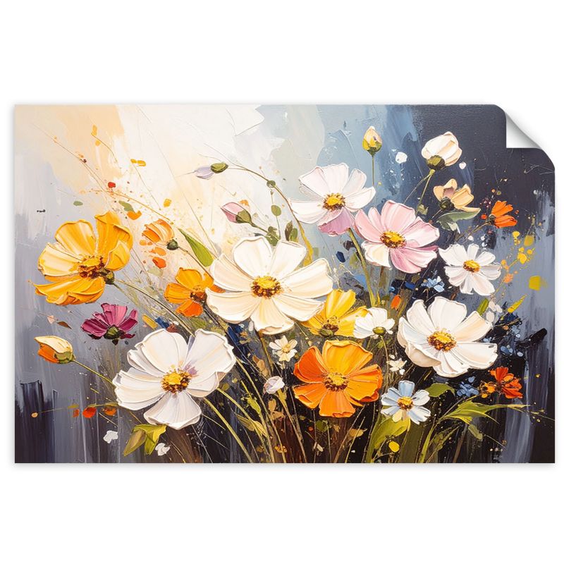 Naklejka na ścianę do salonu sypialni Feeby Kolorowe polne kwiaty natura 150x100cm 1szt