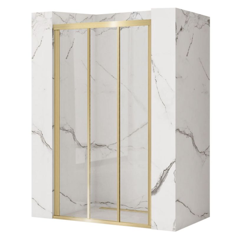 Drzwi Prysznicowe Przesuwne Rea Alex 120 Złoty Szczotkowany 5,2X120X190Cm 1 Szt