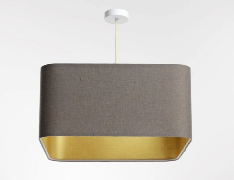 Lampa Bps Koncept wisząca KWADRO LEN 002-40w30 beżowa/złota 1 szt