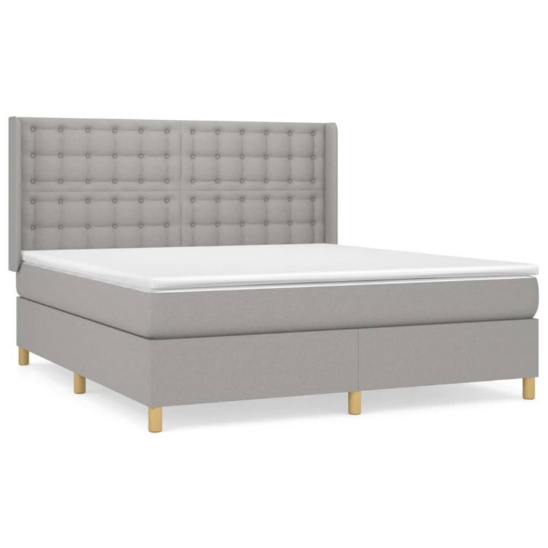 Łóżko kontynentalne WaszeMeble 180x200 cm jasnoszare WM-3132329 1 szt.