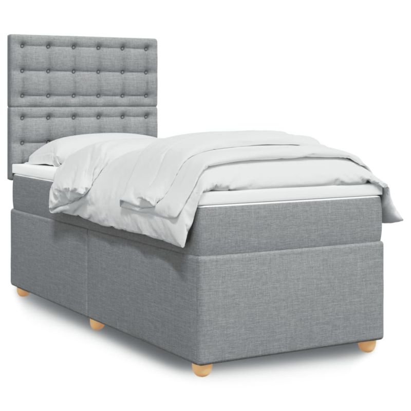 Łóżko kontynentalne WaszeMeble 80x200 cm jasnoszare WM-3293421 1 szt.